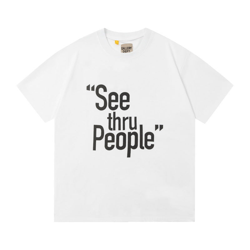 Gallery Dept Vintage Washed Graphic Short Sleeve Tee Streetwear Unisex