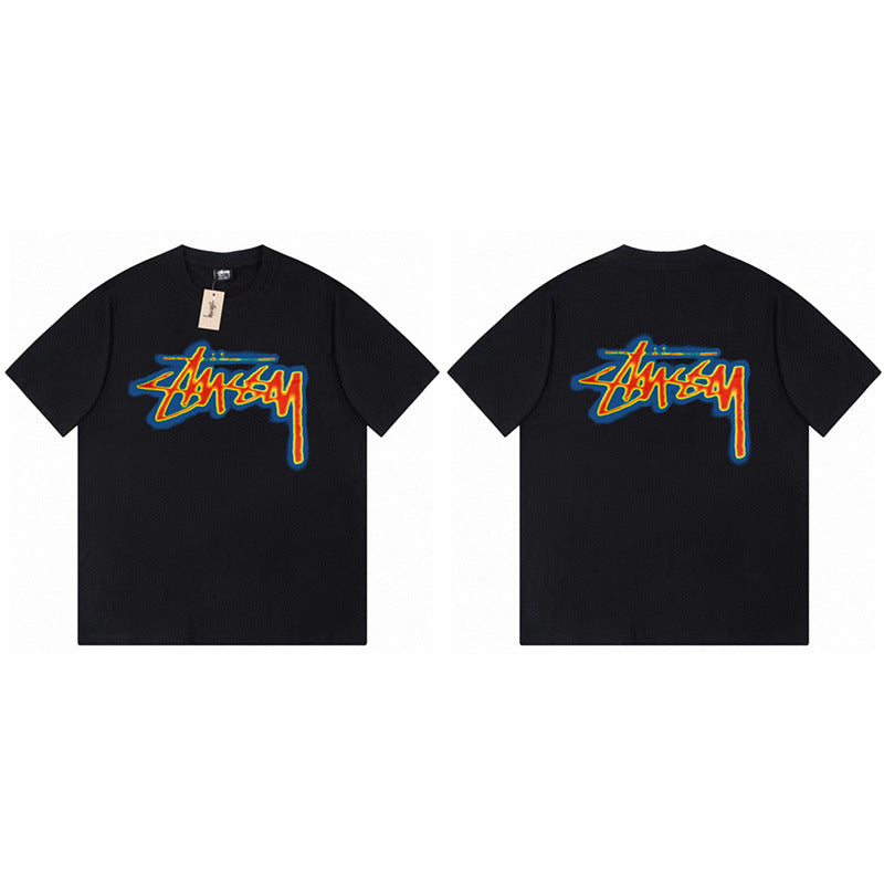 Stussy Graphic Print Collection Loose Casual Short Sleeve T-Shirt