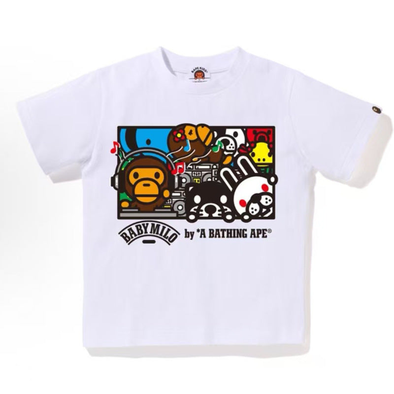 BAPE Ape Head Cartoon Print Loose Unisex Short Sleeve T-Shirt
