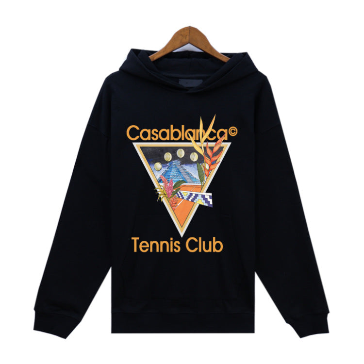 Casablanca Colorful Print Hoodie Men Casual Loose Pullover Sweatshirt