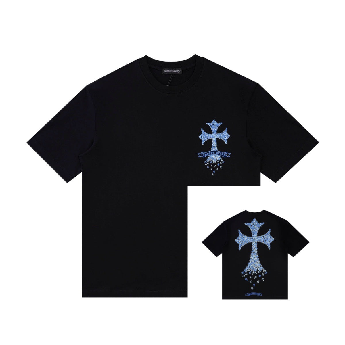 Chrome Hearts Color Sanskrit Cross Horseshoe Print Short Tee Unisex