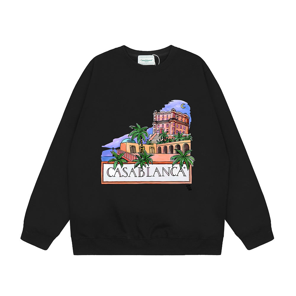 Casablanca Graphic Print Crew Neck French Terry Sweatshirt Unisex