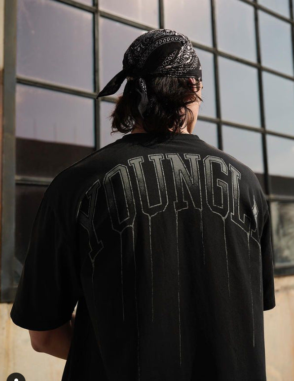 YOUNGLA W428 Drip Oversized Tee