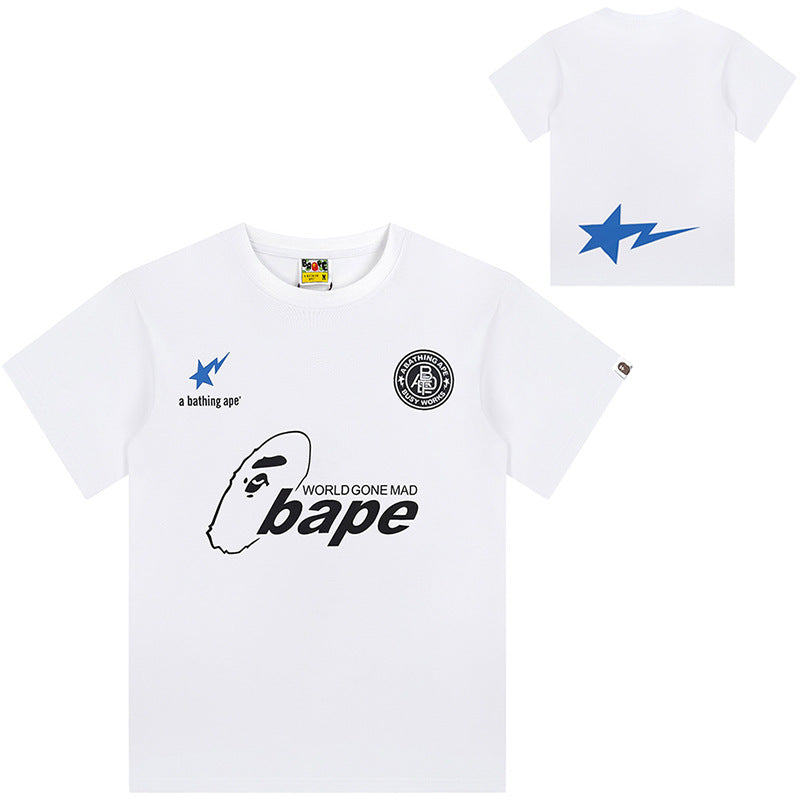 BAPE Shark Camo Graphic Tee Loose Unisex Streetwear T-Shirt