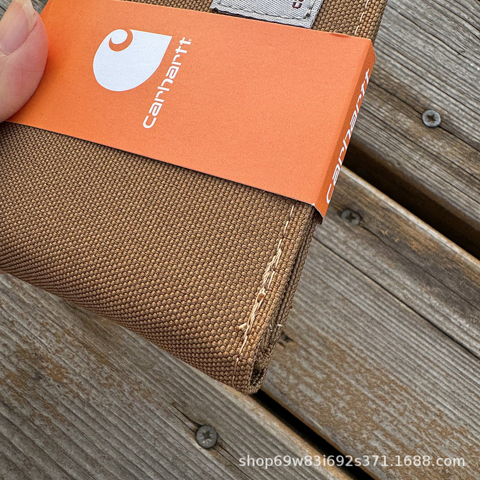 Carhartt Patch Logo Bifold Wallet Canvas Corduroy Paisley Card Holder