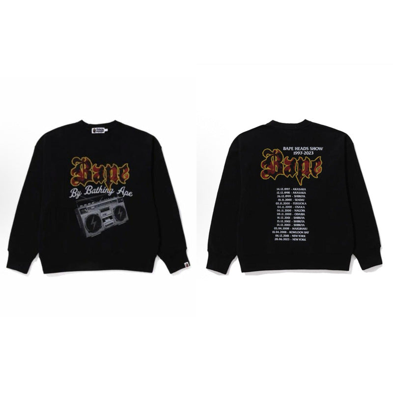 Bape Camo Ape Head Graphic Washed Oversized Crewneck Streetwear