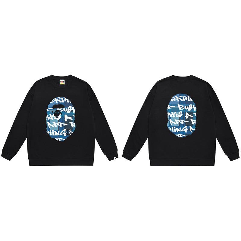 BAPE Ape Head Crewneck Sweatshirt Multi Print Streetwear Pullover