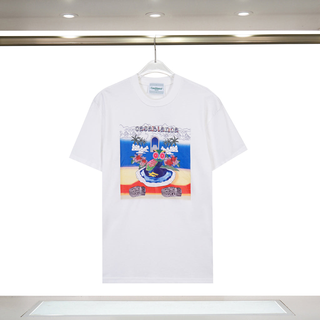 Casablanca Tennis Graphic T-Shirt Loose Oversized Short Sleeve Tee