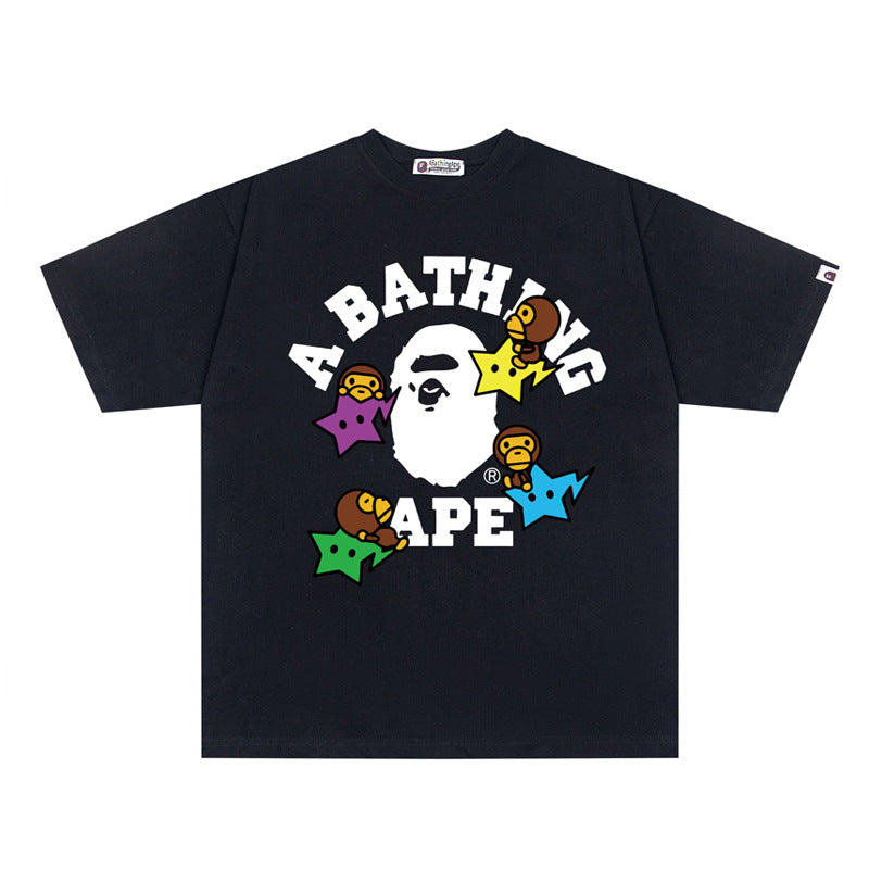 Bape Ape Head Graphic Short Sleeve Tee Streetwear Unisex