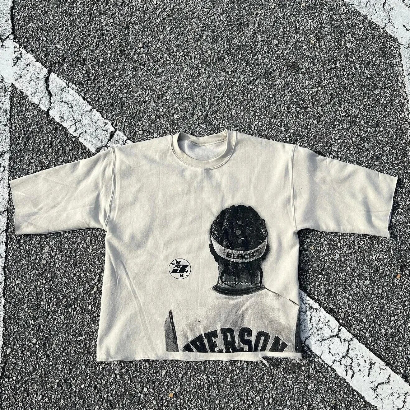 Marino Infantry Style Y2K Big Mouth Rap Portrait Übergroßes Vintage Baumwoll-T-Shirt