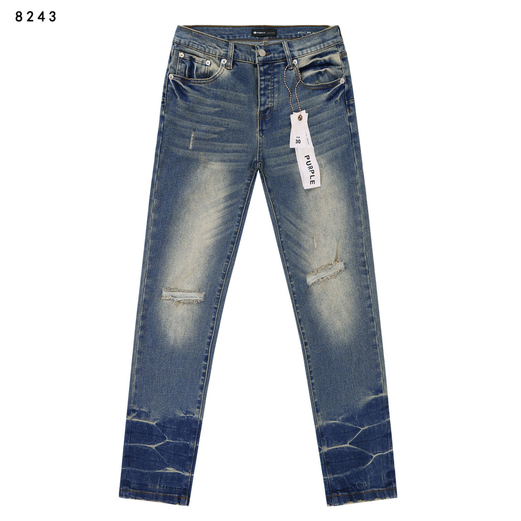 Purple Brand Wave Crack Ripped Skinny Denim Jeans Unisex