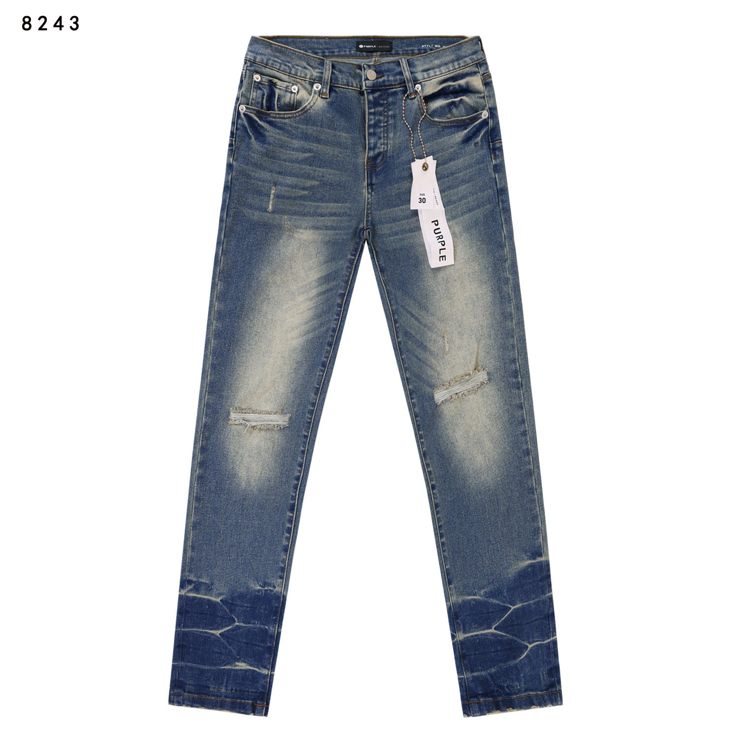 Purple Brand Wave Crack Ripped Skinny Denim Jeans Unisex
