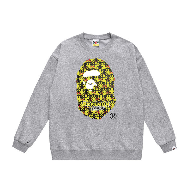 BAPE Crewneck Sweatshirt Ape Head Multi Graphic Street Pullover