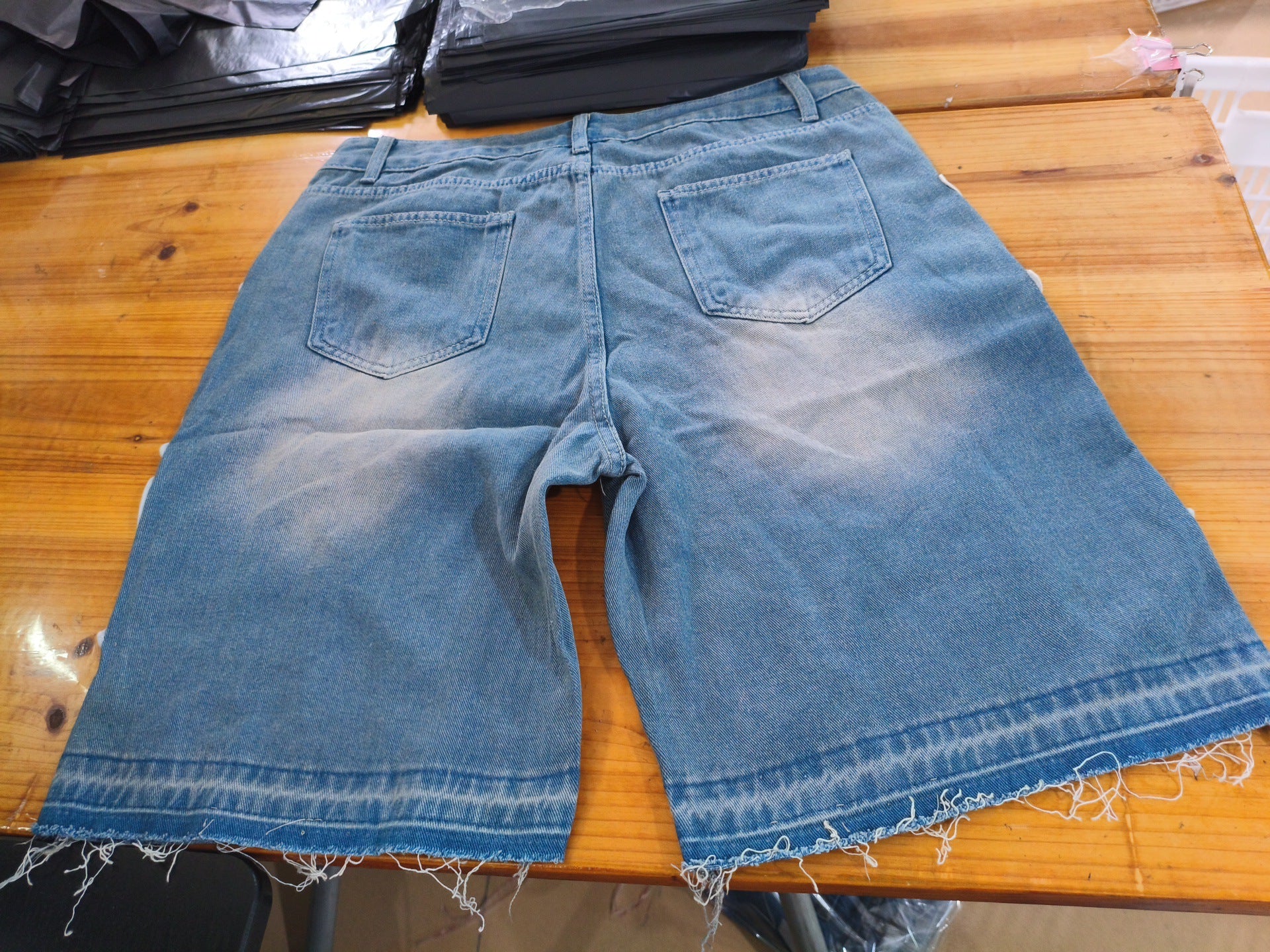 Y2K Skull Embroidery Baggy Denim Jorts
