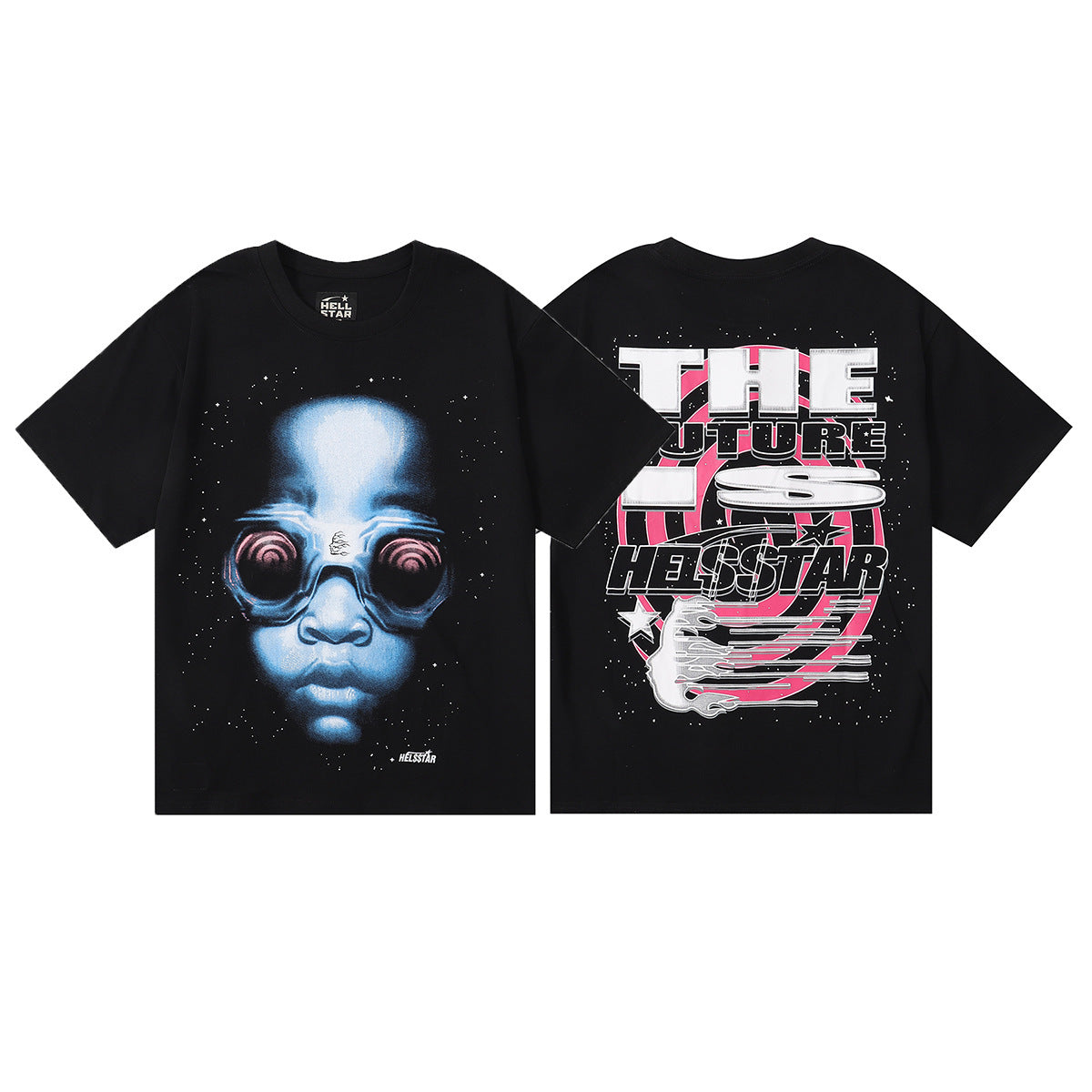 Hellstar Series Vintage Graphic Print Loose Unisex Streetwear T-Shirt