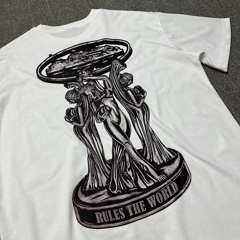 2026 New Corteiz Graphic Print Tee Loose Casual Streetwear T-Shirt