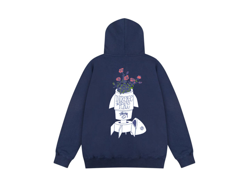 Stussy Zip Up Hoodie Multi Graphic Letter Print Streetwear Jacket