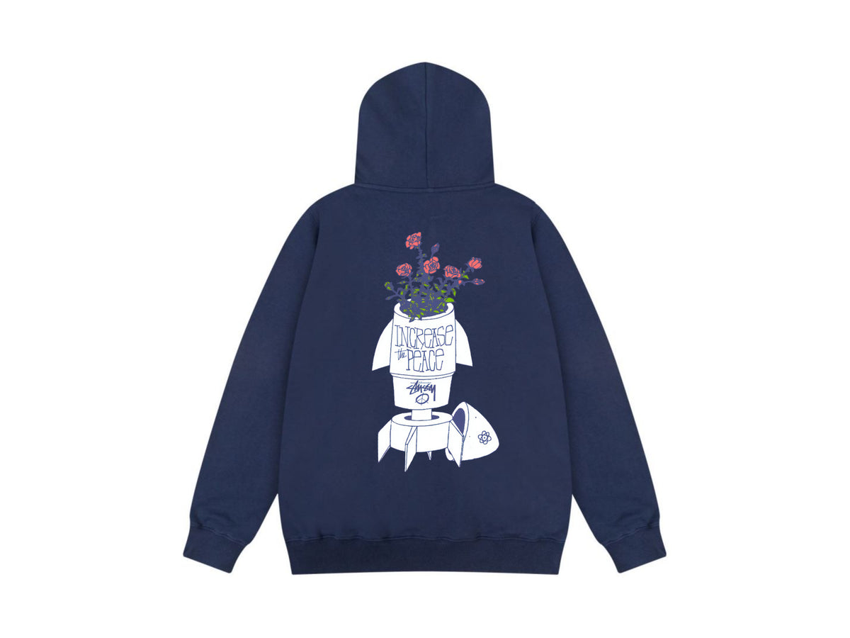 Stussy Zip Up Hoodie Multi Graphic Letter Print Streetwear Jacket
