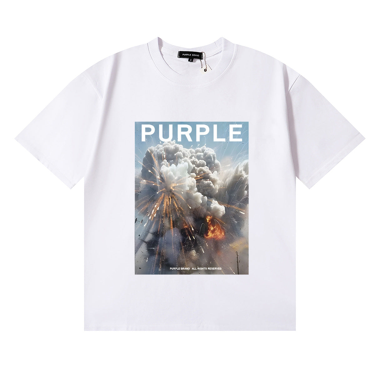 Purple Brand Graphic Tee Loose Unisex Vintage Streetwear T-Shirt