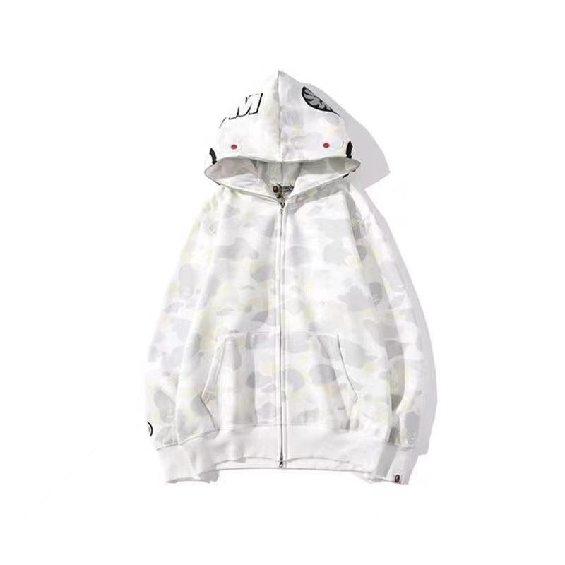 BAPE Shark Ape Head Camo Embroidered Zip Up Hoodie