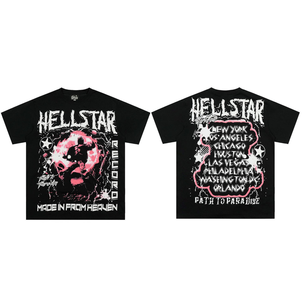 Hellstar Multi‑Graphic Vintage Washed Oversized Tee Streetwear
