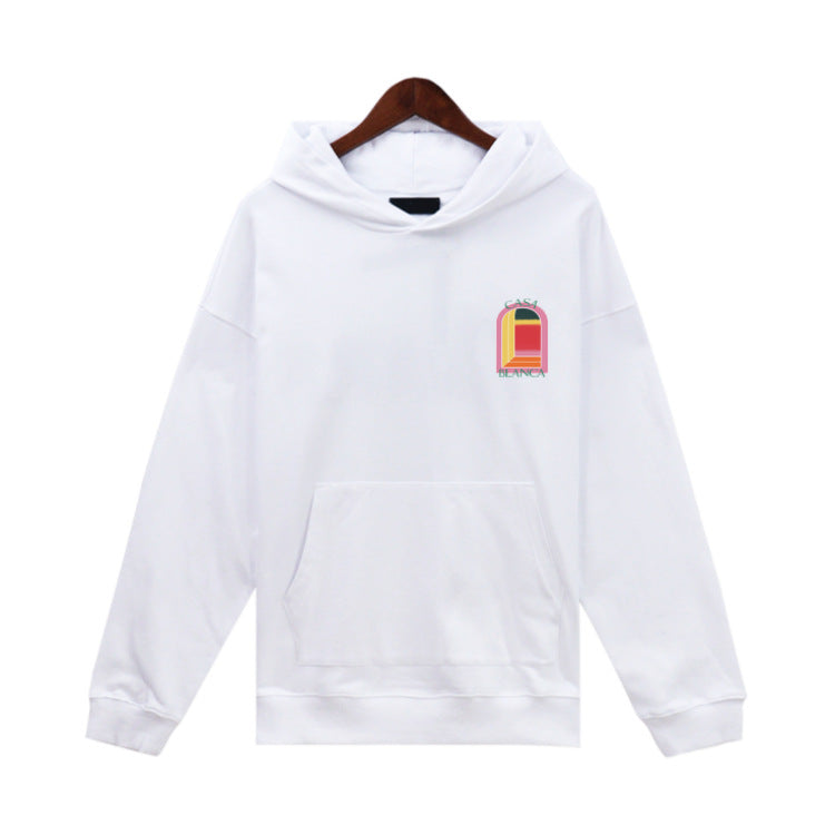 Casablanca Colorful Print Hoodie Men Casual Loose Pullover Sweatshirt