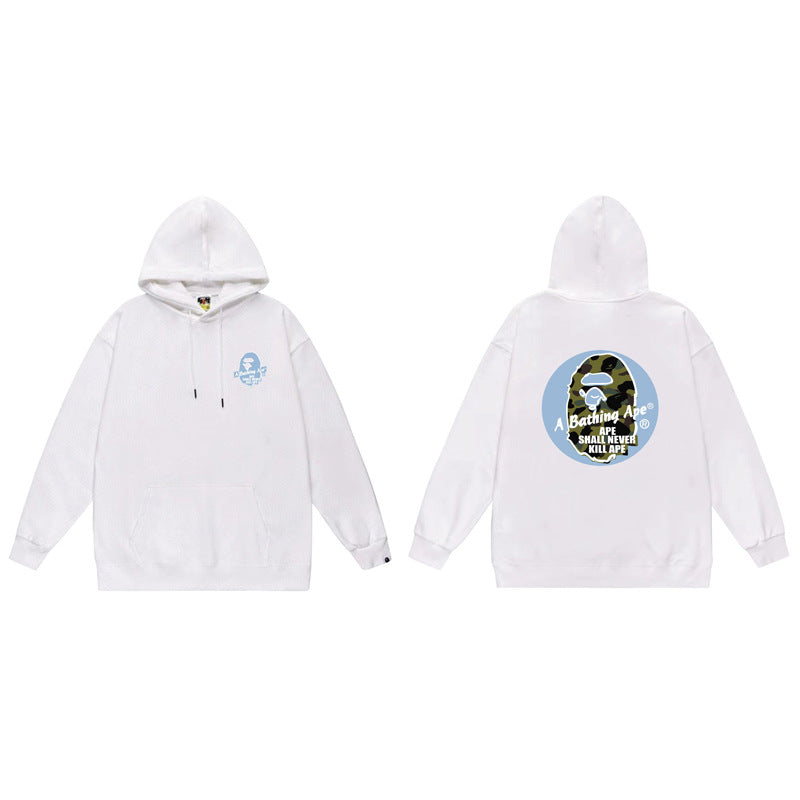 BAPE x Stussy Shark Graphic Hoodie Street Cotton Pullover Sweatshirt