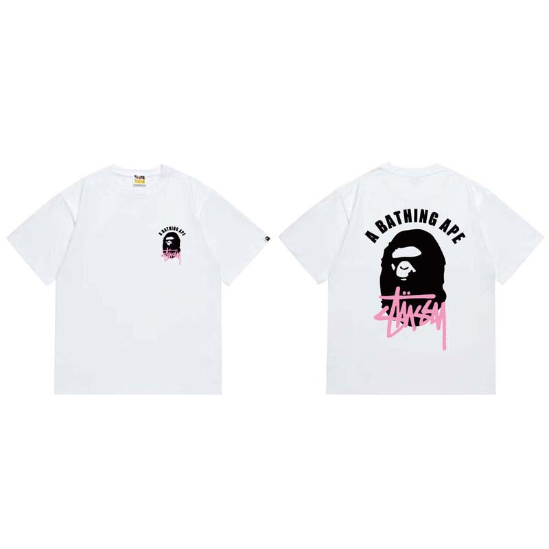 BAPE Ape Head Shark Print Loose Casual Unisex T-Shirt