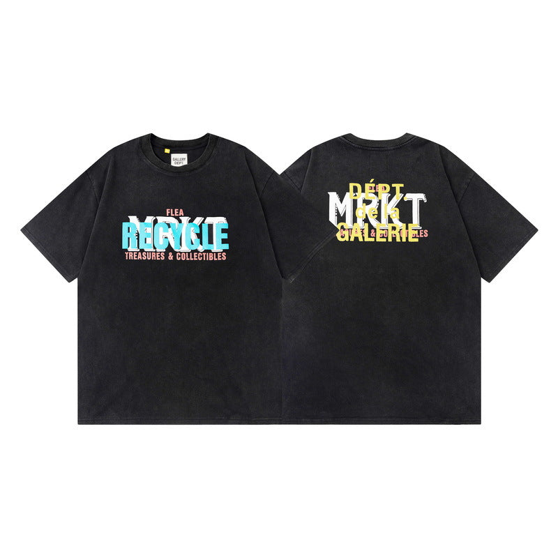 Gallery Dept Vintage Washed Graphic Short Sleeve Tee Streetwear Unisex