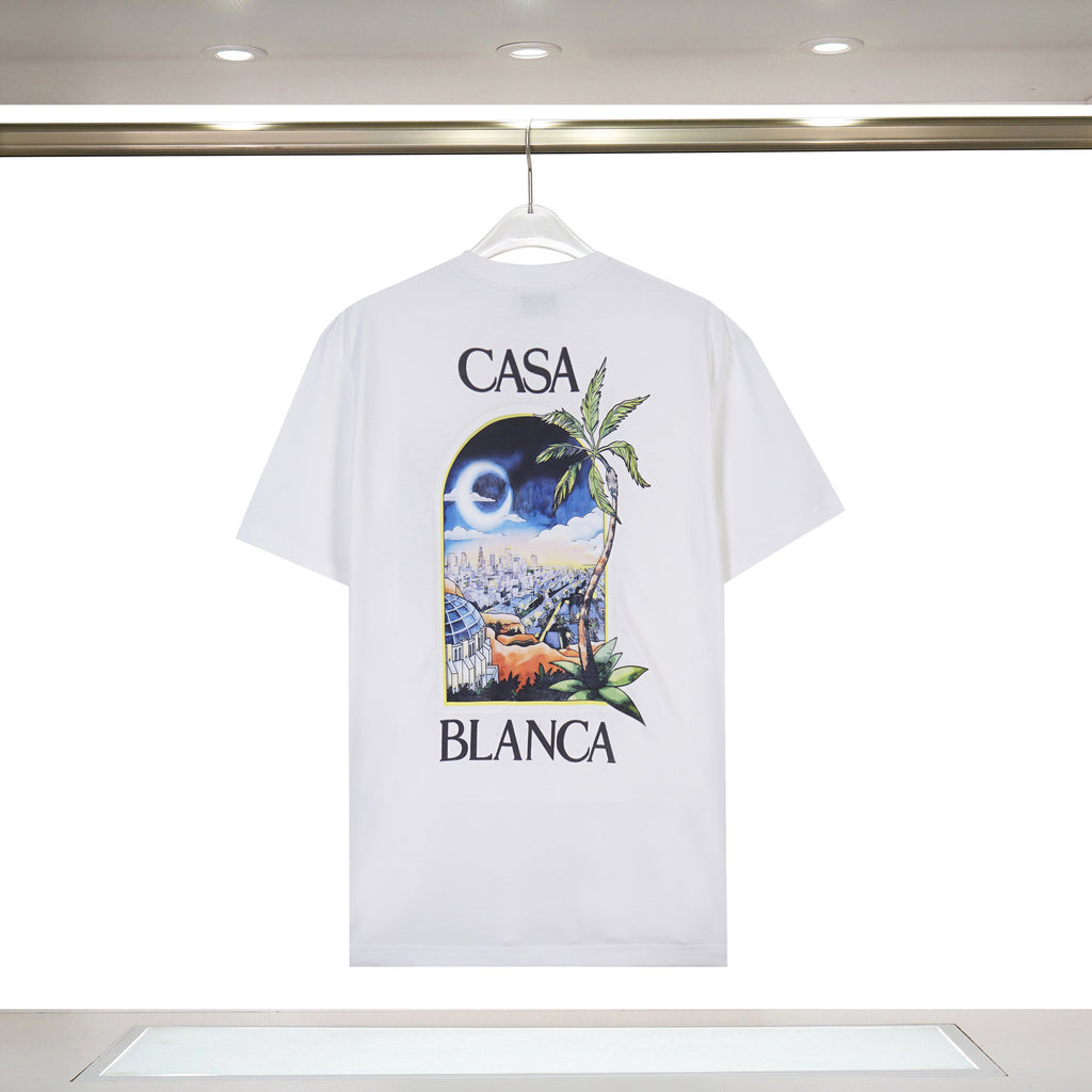 Casablanca Art Print Loose Unisex Short Sleeve Graphic T-Shirt