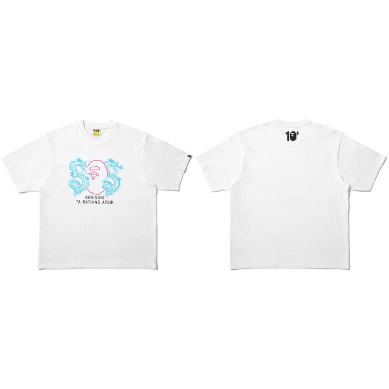 BAPE Ape Head & Shark Graphic Tee Loose Unisex Streetwear T-Shirt