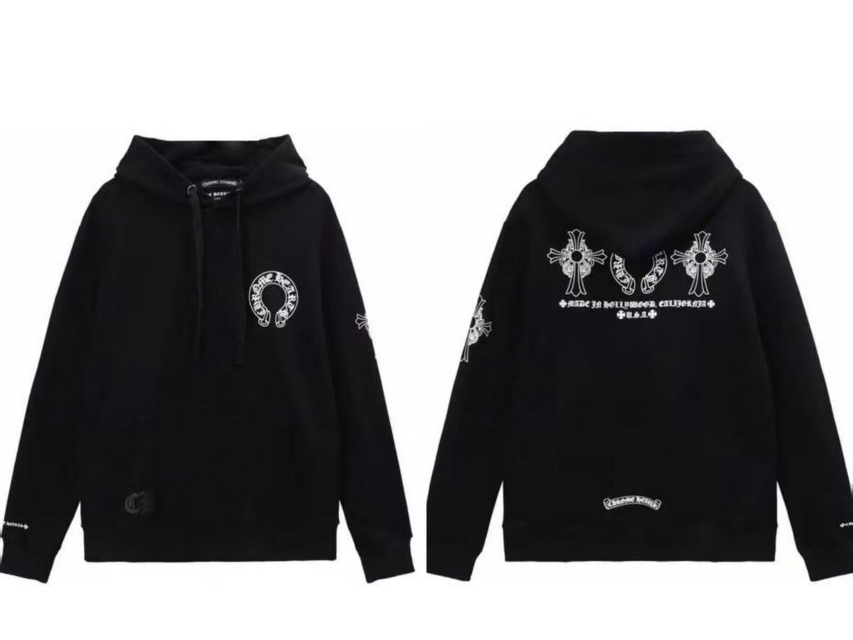 Chrome Hearts Gothic Graphic Print Pullover Hoodie Streetwear Unisex