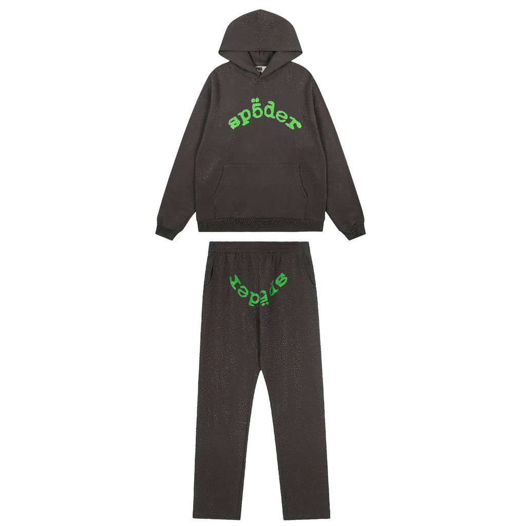 Sp5der VVS Full Rhinestone Hoodie & Sweatpants Tracksuit Set