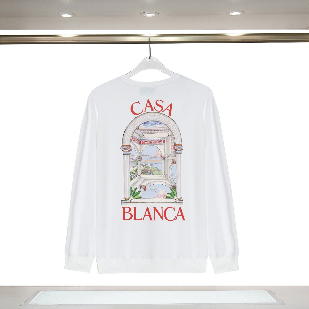 Casablanca Art Graphic Crewneck Sweatshirt Vintage Casual Pullover