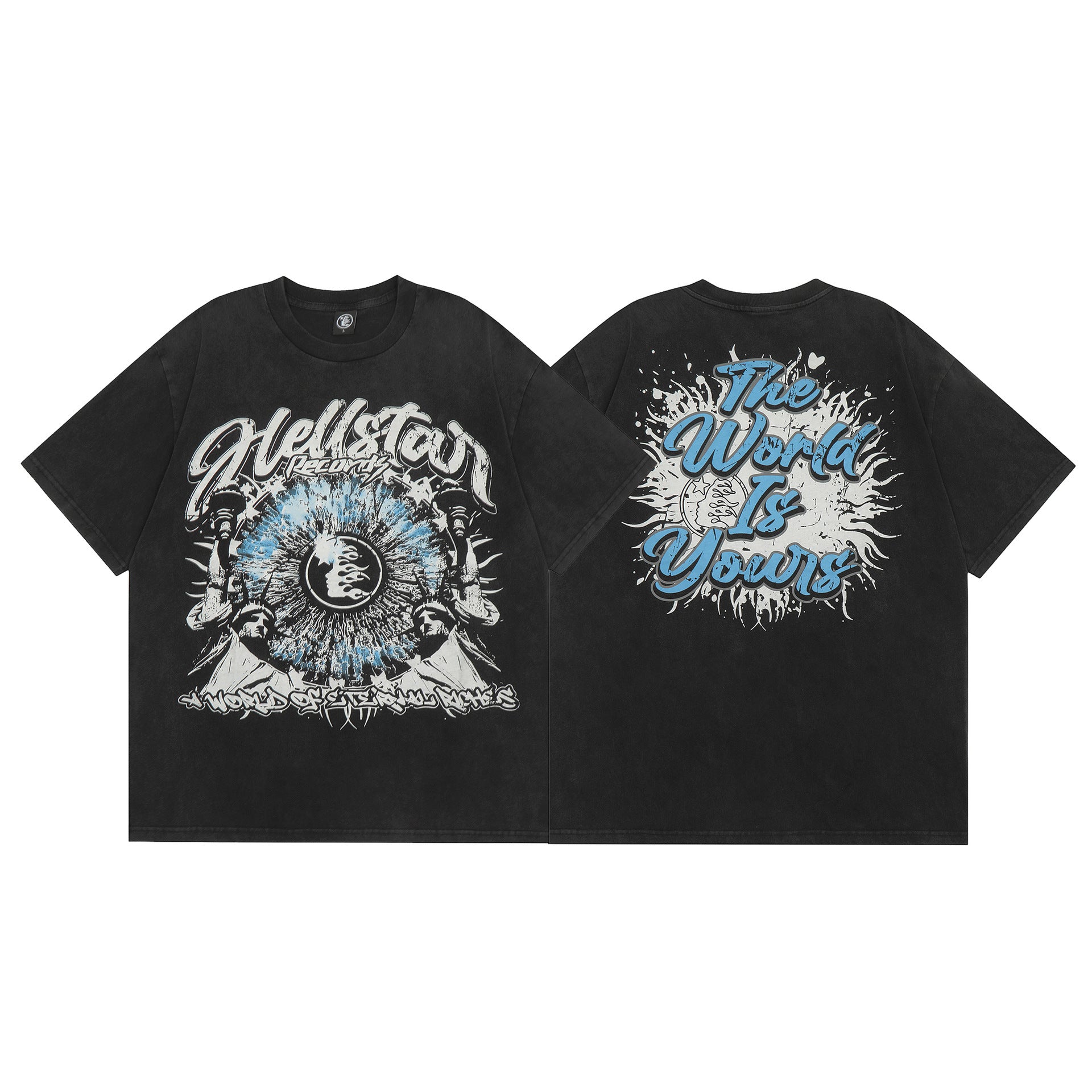 Hellstar Multi‑Graphic Print Crew Neck Short Sleeve Tee Unisex