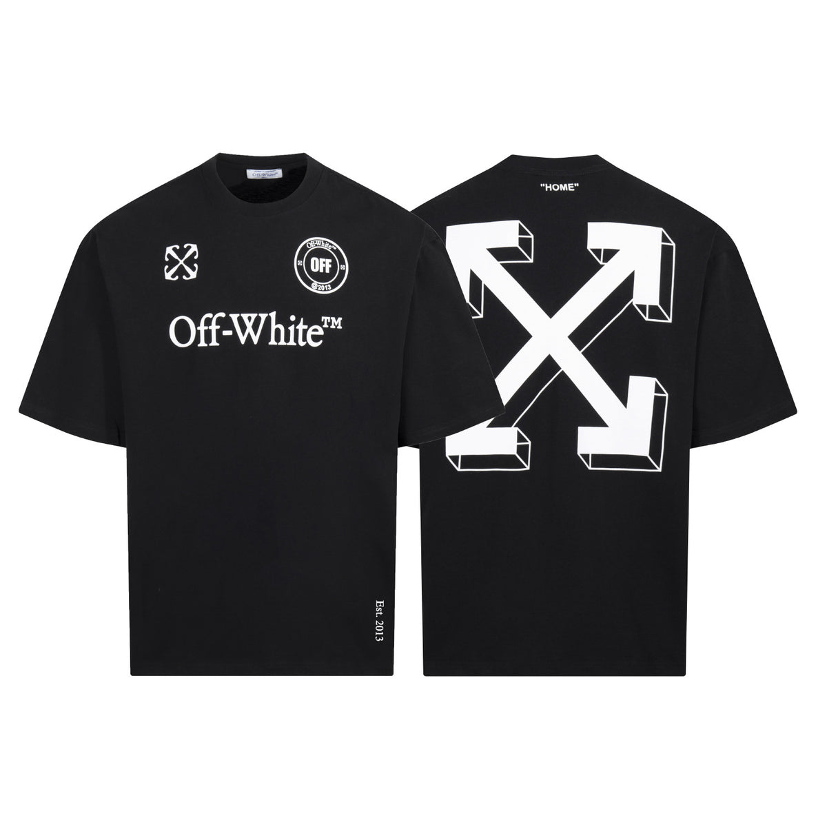 Off White Arrow Print Crew Neck Short Sleeve T Shirt Unisex