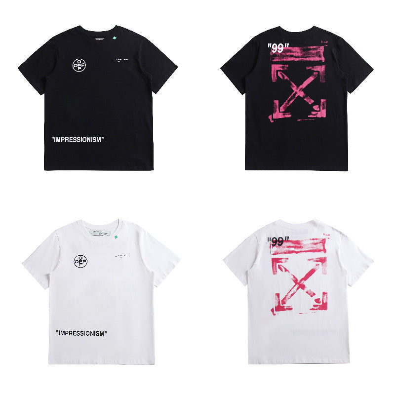 Off White Arrow Graphic Print Short Sleeve Tee Streetwear Unisex