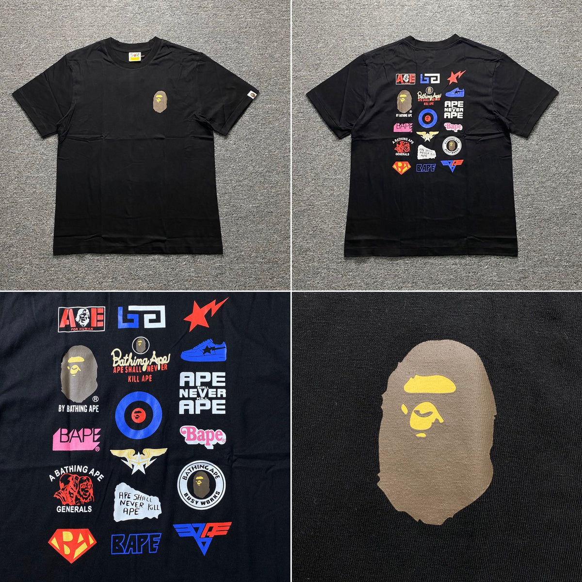 Bape Ape Head Camo Graphic Oversized Short Sleeve Tee Multi‑Style