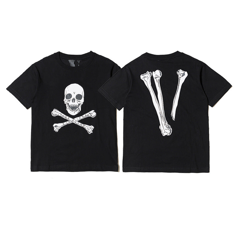 Vlone Big V Letter Graphic Print Short Sleeve Tee Streetwear Unisex