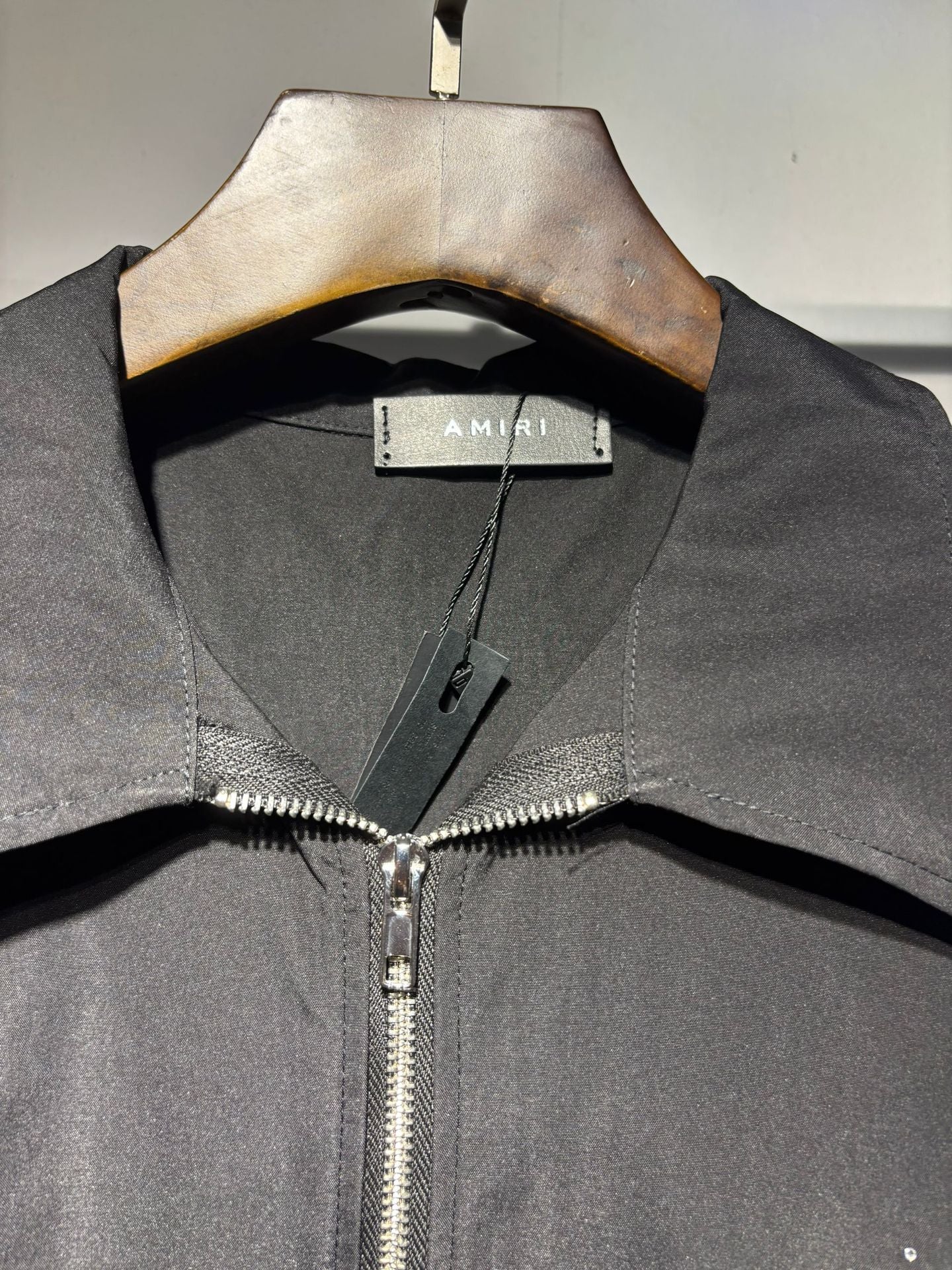 Amiri Rhinestone Letter Nylon Double Zip Short Sleeve Shirt Unisex