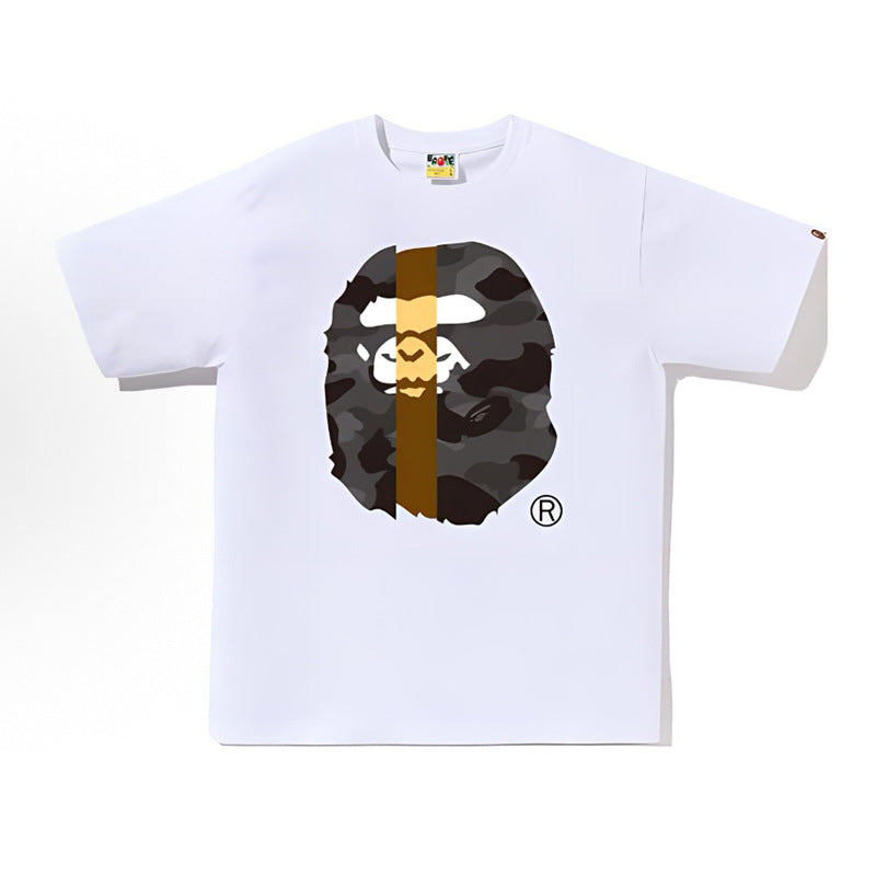 BAPE Ape Head Shark Print Loose Casual Unisex Short Sleeve T-Shirt