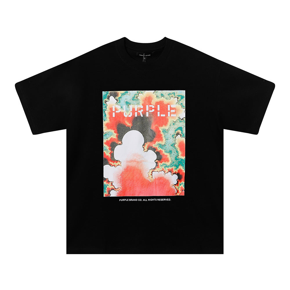 Purple Brand Multi‑Graphic Ink Wash Print Oversized Tee Multi‑Style
