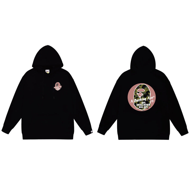 BAPE x Stussy Shark Graphic Hoodie Street Cotton Pullover Sweatshirt