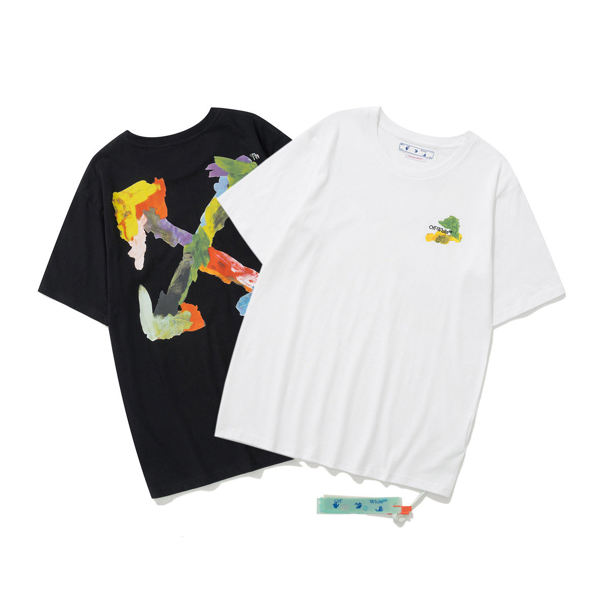 Off‑White Melt Arrow Gradient Splash Ink Crew Neck T‑Shirt Unisex