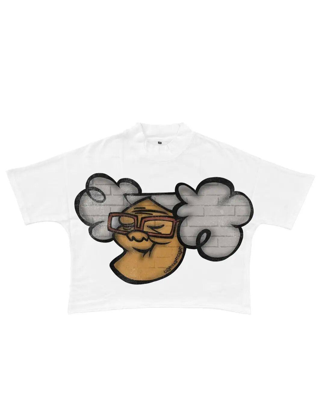 Madhand Style Y2K Schwarzes Cartoon Grafik Unisex Oversized Streetwear Baumwoll T-Shirt