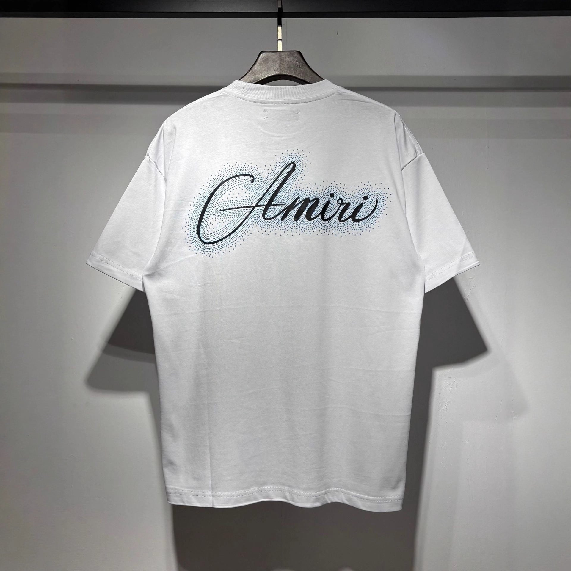 Amiri Classic Rhinestone Letter Print Crew Neck T Shirt Unisex