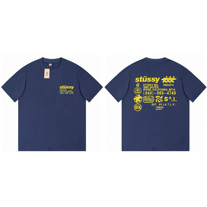 Stussy Graphic Print Collection Loose Casual Short Sleeve T-Shirt