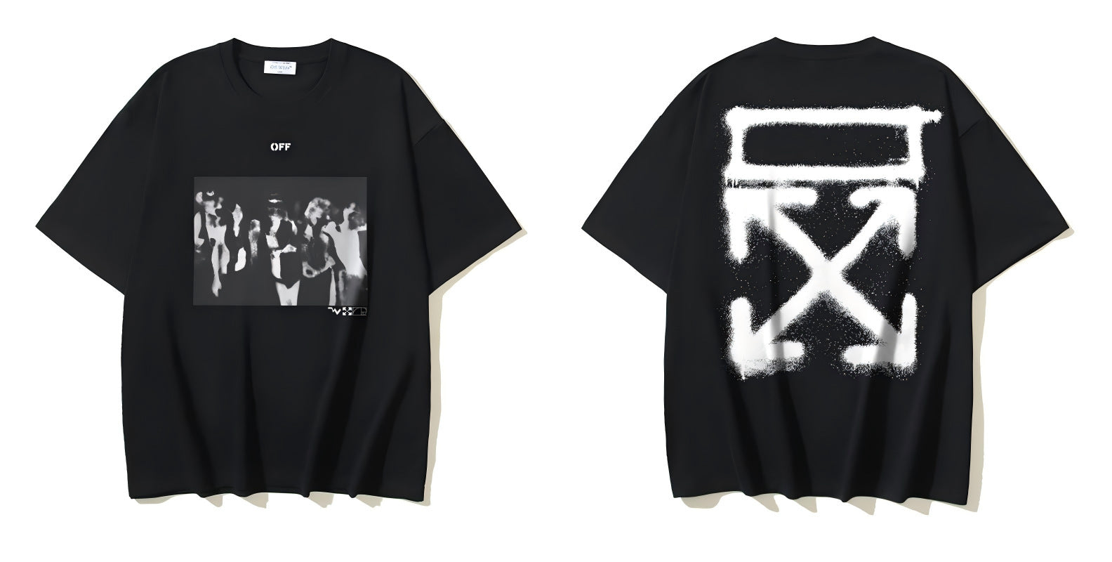 Figure Arrow Graphic Print Streetwear Crew Neck Short Sleeve T Shirt