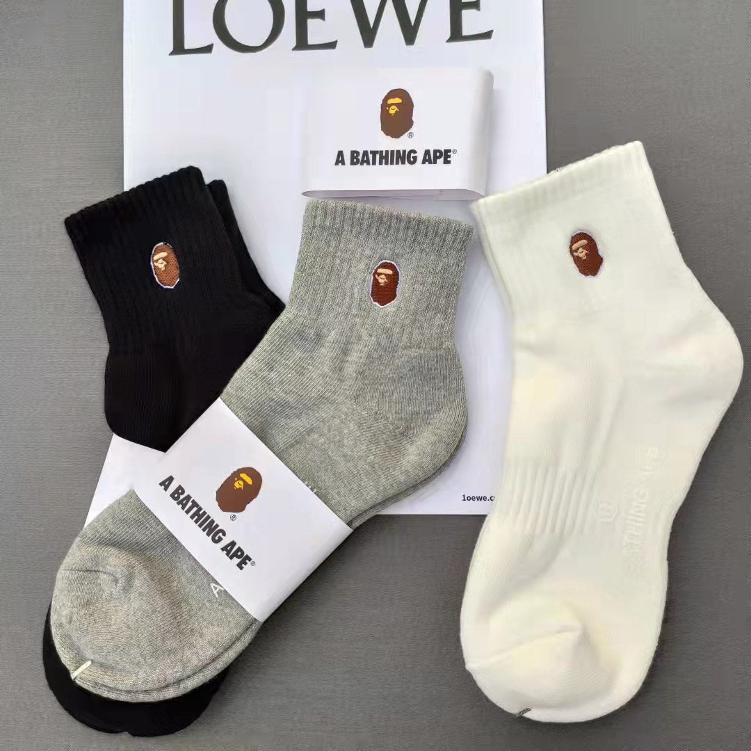 BAPE Ape Head Embroidered Socks
