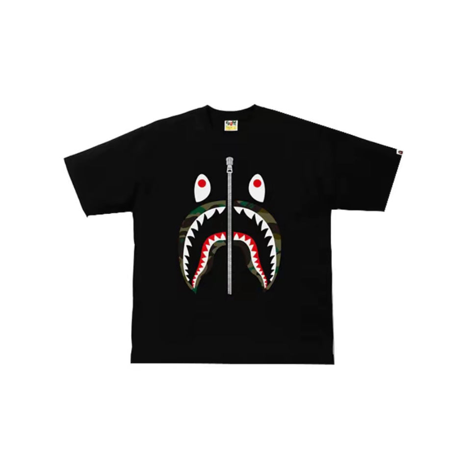 BAPE Ape Head Shark Print Loose Casual Unisex Short Sleeve T-Shirt